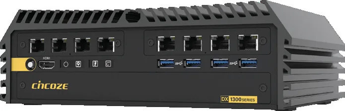 Máy tính công nghiệp không quạt Cincoze DX-1300 nhìn từ hai phía